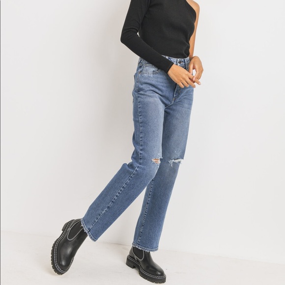 JUST BLACK DENIM DAD JEAN - Picture 3 of 5